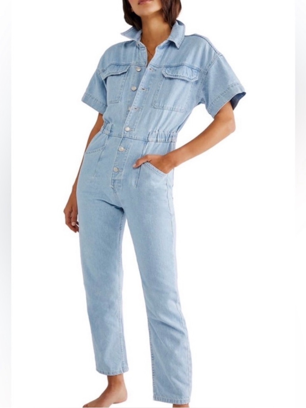 Free People Denim Jumpsuit Size Small Merci